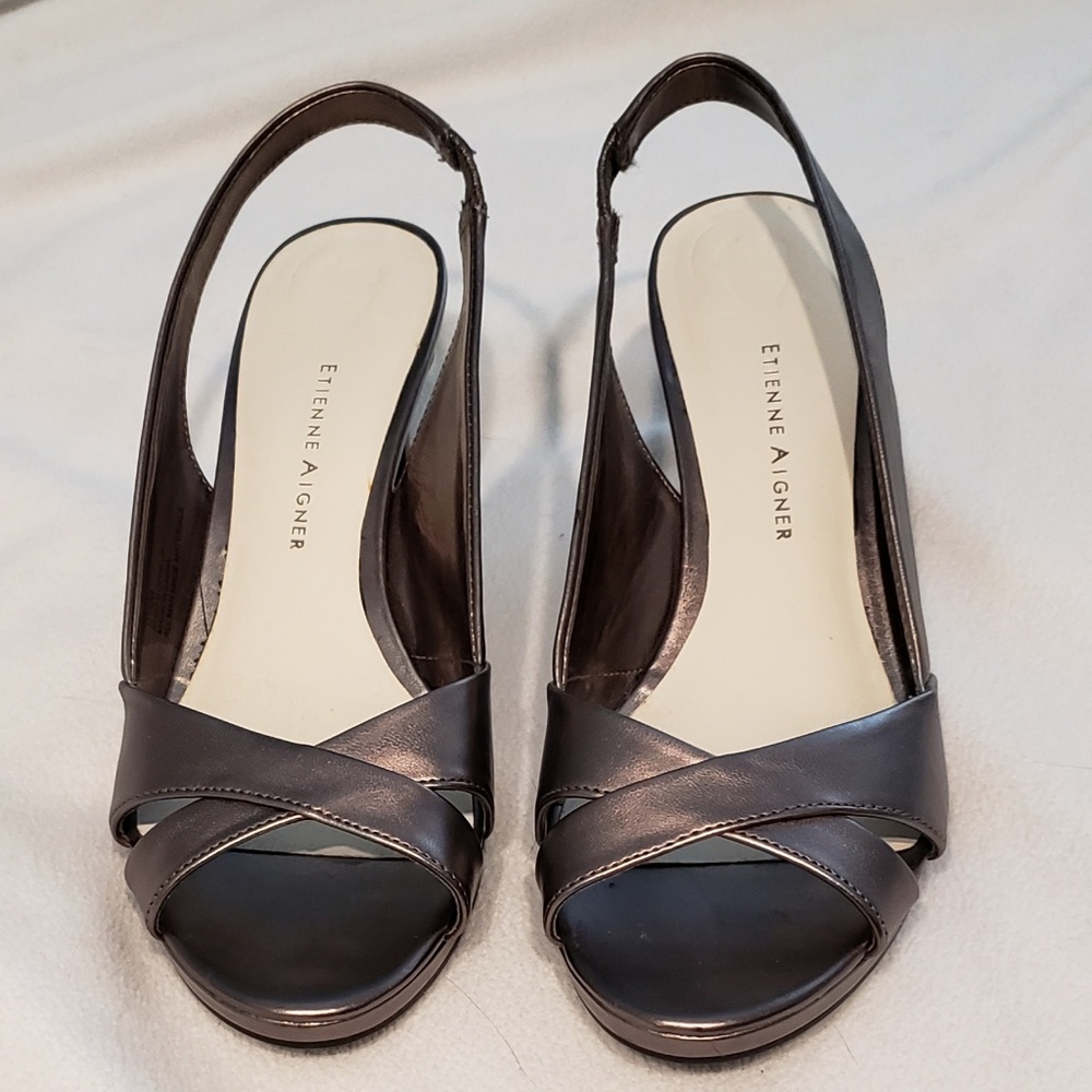 Etienne Aigner Ophelia Slingback Sandals Pewter